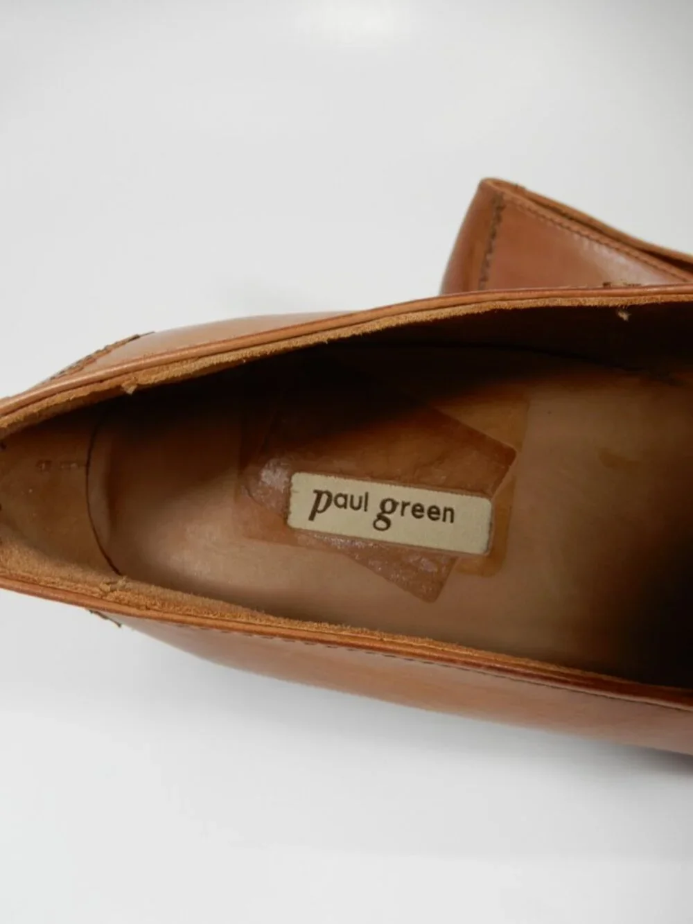 Paul Green Wheaton Flat Loafers Shoes Size 8 Cognac Brown Leather NEW